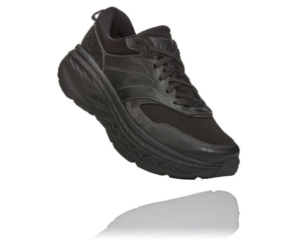 Hoka One One Bondi L Mens UK - Black Road Running Shoes - CMFQU3187